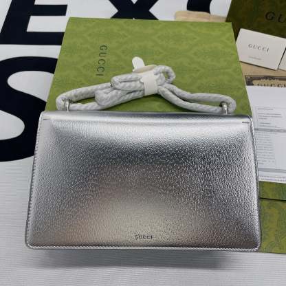 gg Dionysus Small Shoulder Bag Silver For Women, Women’s Bags 10in/26cm gg 499623 1TRBN 8173