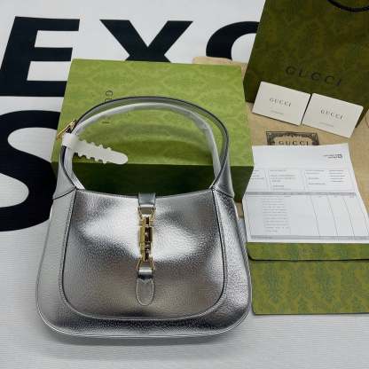 gg Jackie 1961 Small Shoulder Bag Silver For Women, Women’s Bags 10.8in/28cm gg