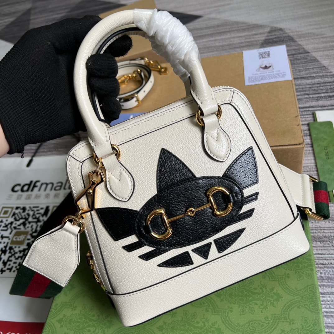 gg x Adidas Horsebit 1955 Mini Bag White For Women, Women’s Bags 7.9in/20cm gg‎ ‎677212 U3ZDG 8727