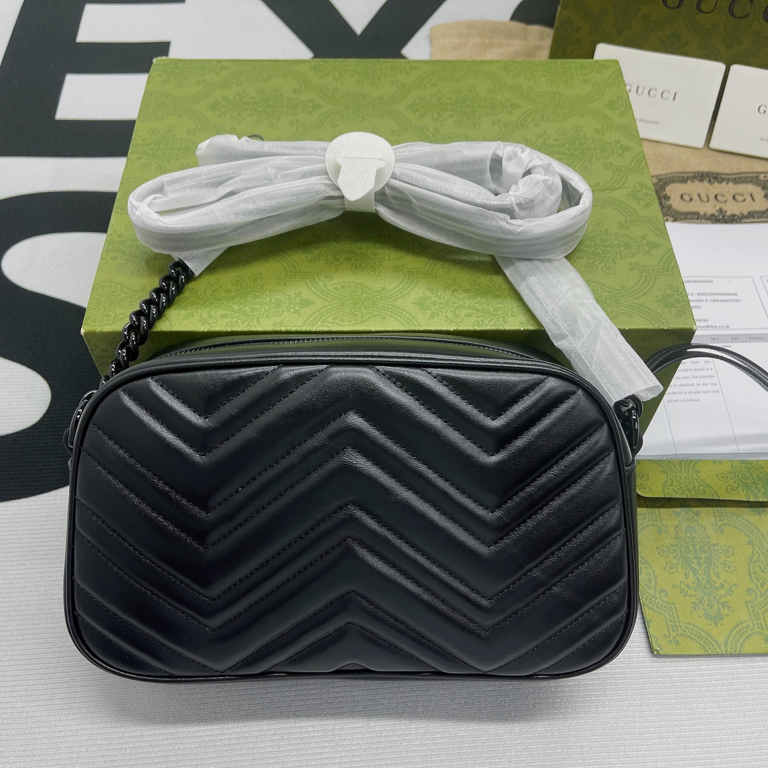 gg Marmont Matelasse Shoulder Bag Black For Women, Women’s Bags 9.5in/24cm gg