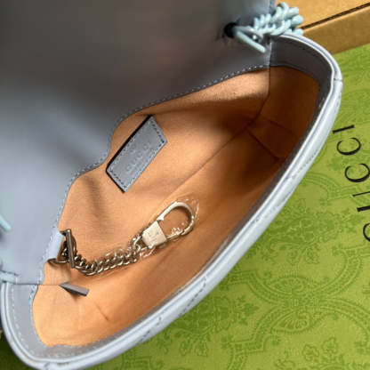 gg Marmont Super Mini Bag Blue For Women, Women’s Bags 6.2in/17cm gg