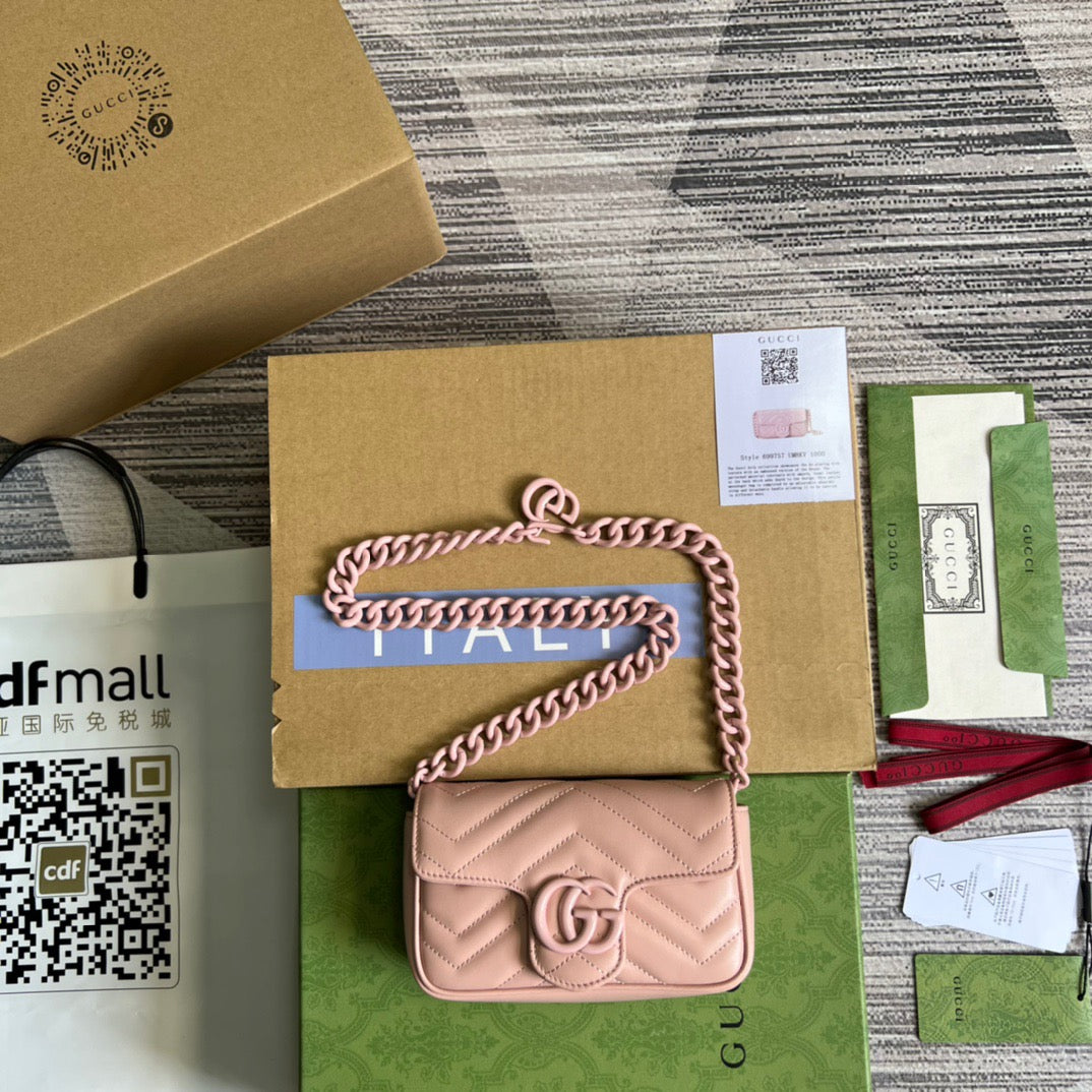 gg Marmont Super Mini Bag Pink For Women, Women’s Bags 6.2in/17cm gg