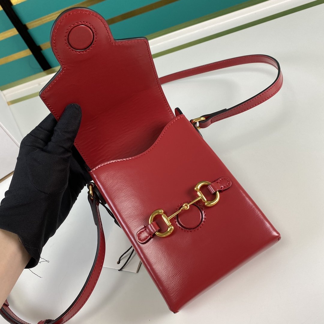 gg Horsebit 1955 Mini Bag Red For Women And Men 6.7in/17cm gg 625615