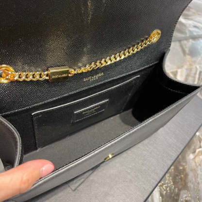 YSSL Kata Medium Chain Bag Black With Tassel For Women 9.4in/24cm YSL 354119BOW0J1000