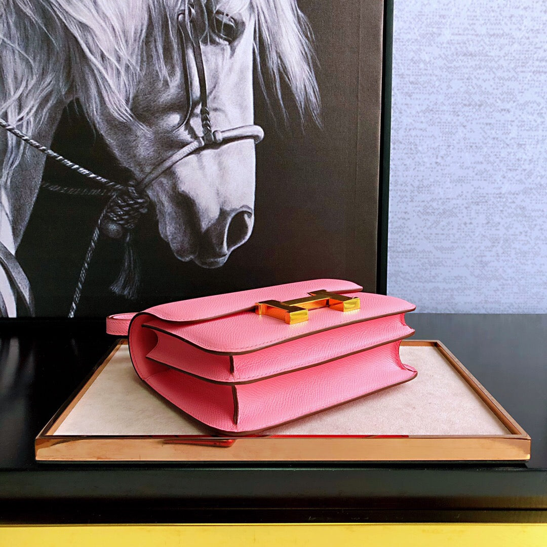 HM Constance 23 Epsom Pink For Women, Women���s Handbags, Shoulder Bags 9in/23cm