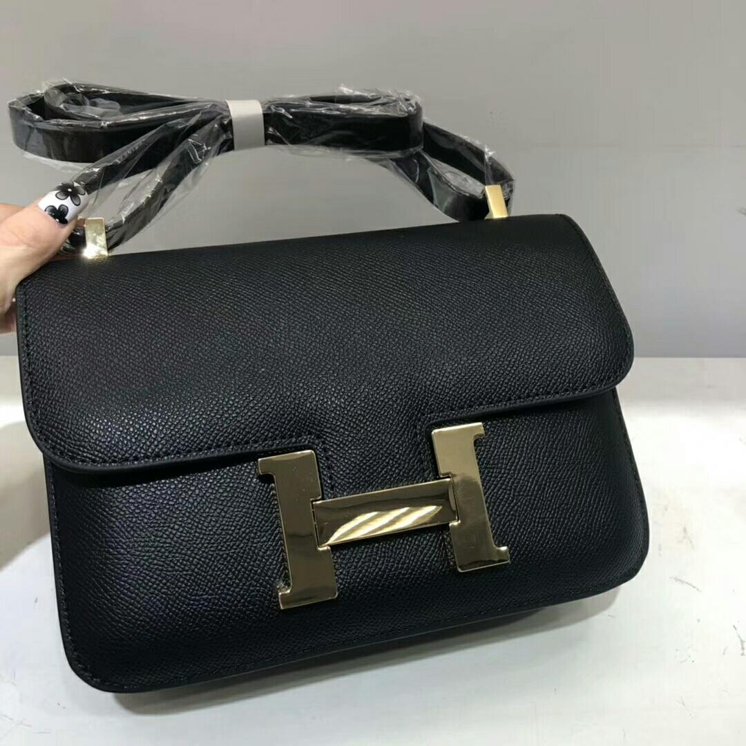 HM Constance 23 Epsom Black For Women, Women���s Handbags, Shoulder Bags 9in/23cm