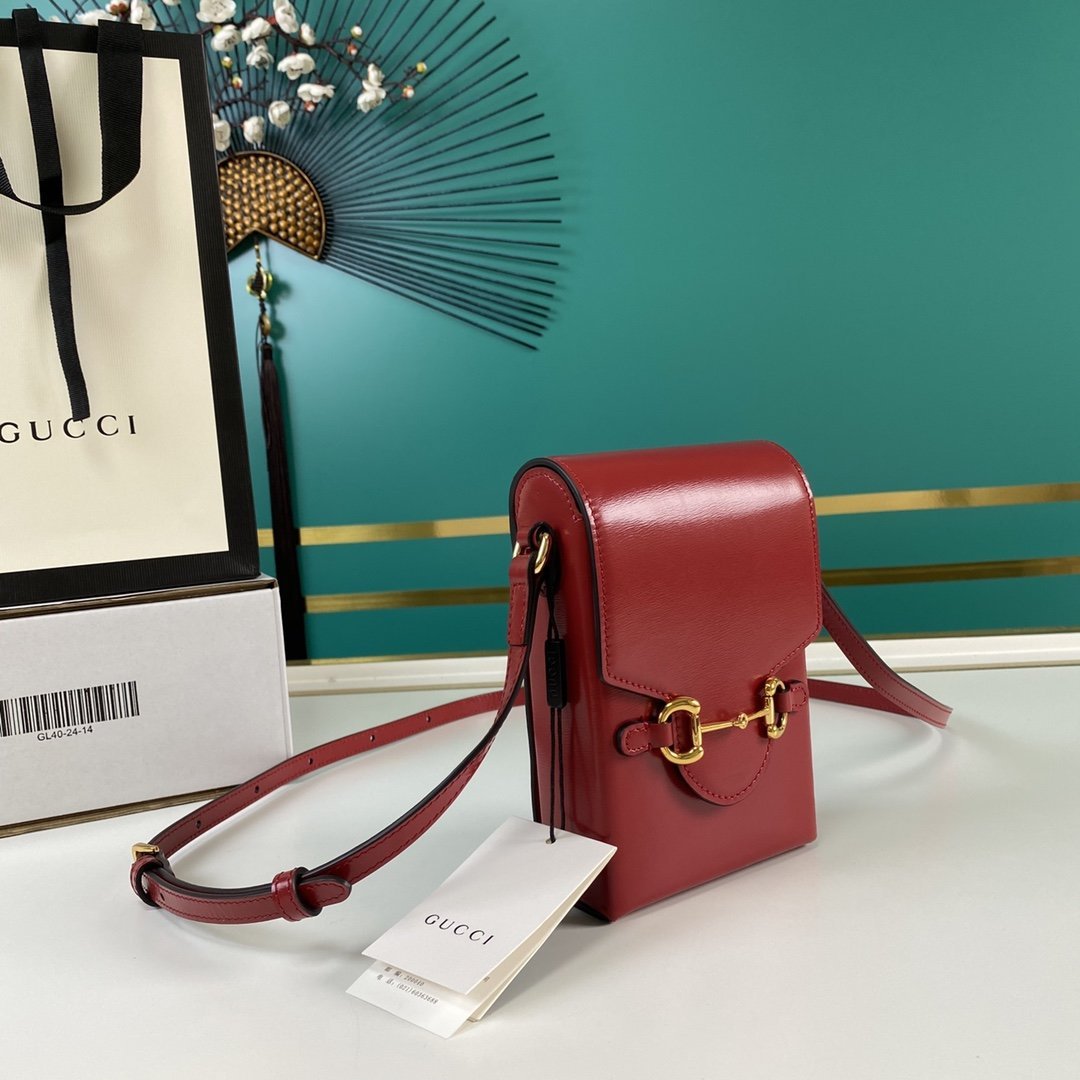 gg Horsebit 1955 Mini Bag Red For Women And Men 6.7in/17cm gg 625615