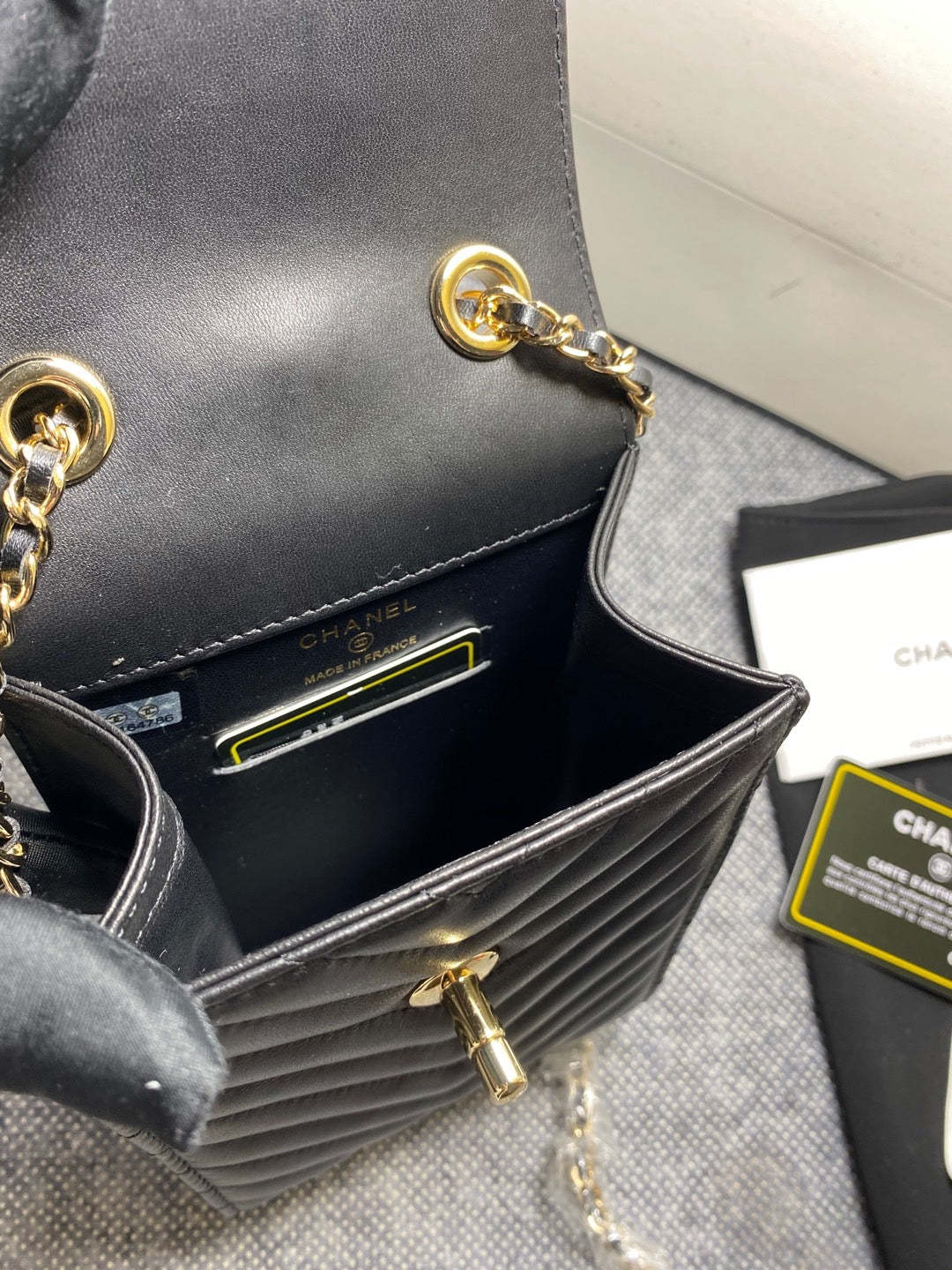 CHL Chevron Trendy CHL Phone Black Bag For Women 18cm/7in