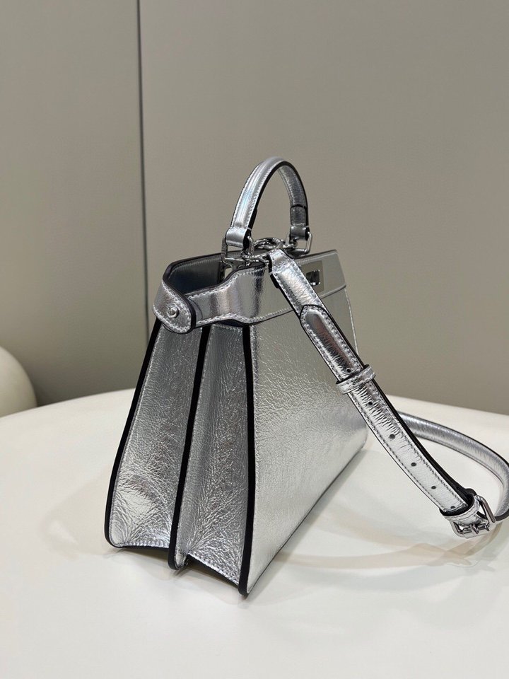 FI Peekaboo Small Silver Bag For Woman 27cm/11in