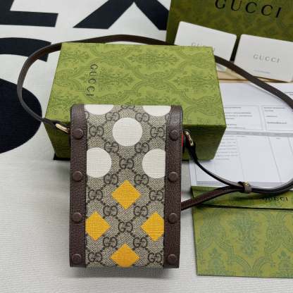 gg Horsebit 1955 Mini Bag Beige And Ebony gg Supreme Canvas With Geometric Print For Women  6.7in/17cm gg  ‎625615 UQHFG 8679