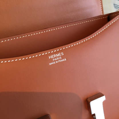 HM Constance 24 Swift Brown For Women Silver Toned Hardware, Handbags, Shoulder Bags 9.5in/24cm