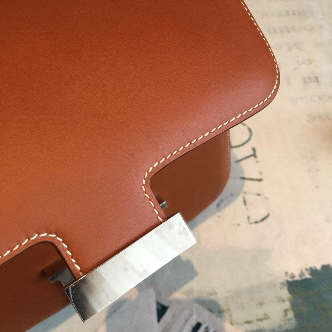 HM Constance 24 Swift Brown For Women Silver Toned Hardware, Handbags, Shoulder Bags 9.5in/24cm