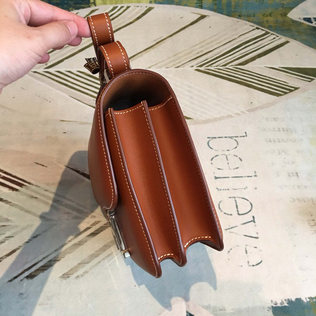 HM Constance 24 Swift Brown For Women Silver Toned Hardware, Handbags, Shoulder Bags 9.5in/24cm