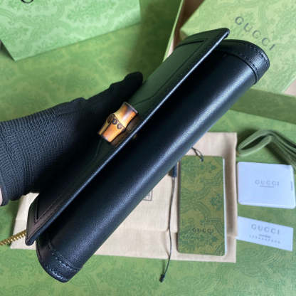 gg Diana Chain Wallet With Bamboo Black For Women, Women’s Bags 7.4in/19cm gg 658243 17Q0T 1000