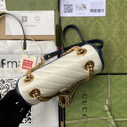gg Marmont Matelassé Mini Bag  White For Women 9in/22cm gg