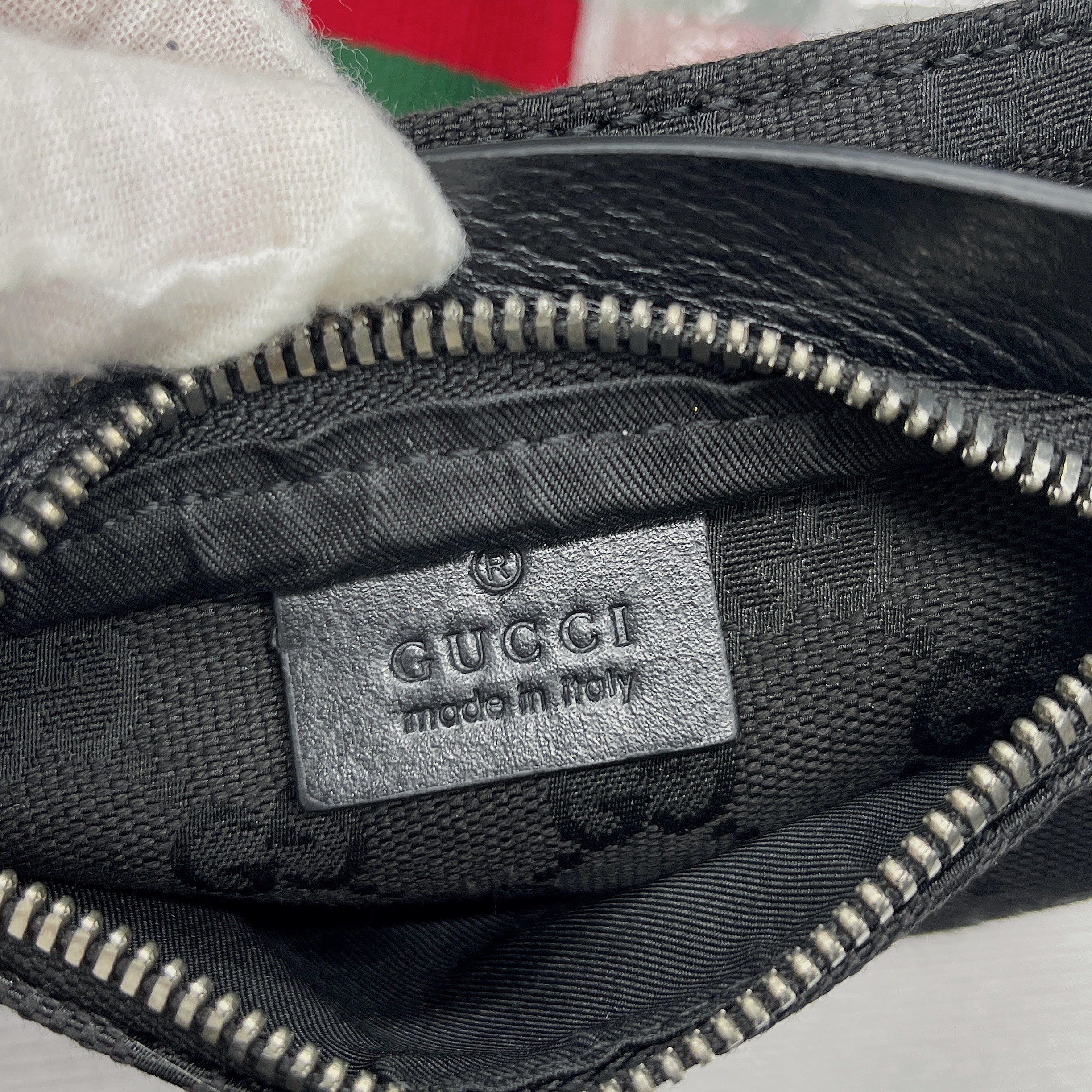 gg Supreme Canvas Two Pocket Waist Belt Bag Black gg Supreme Canvas For Men  3in/7.5cm gg