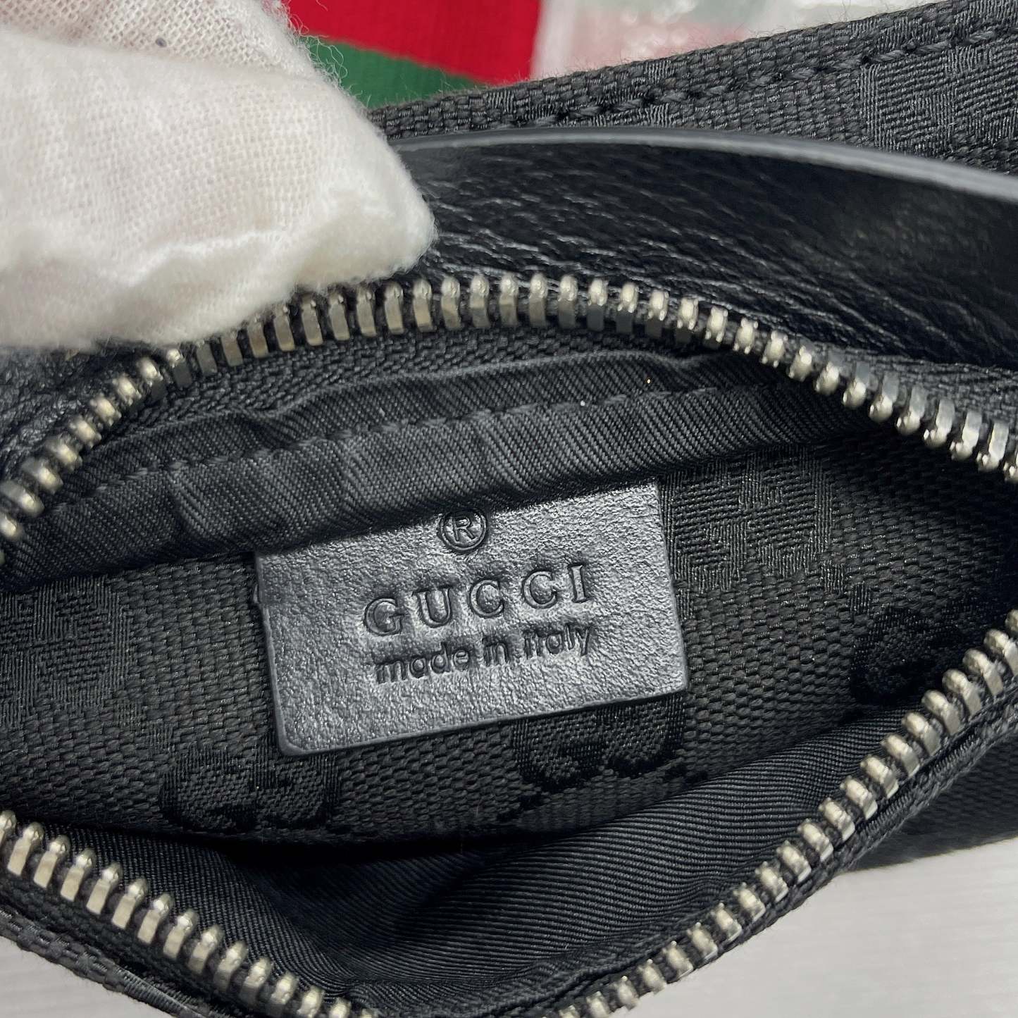 gg Supreme Canvas Two Pocket Waist Belt Bag Black gg Supreme Canvas For Men  3in/7.5cm gg