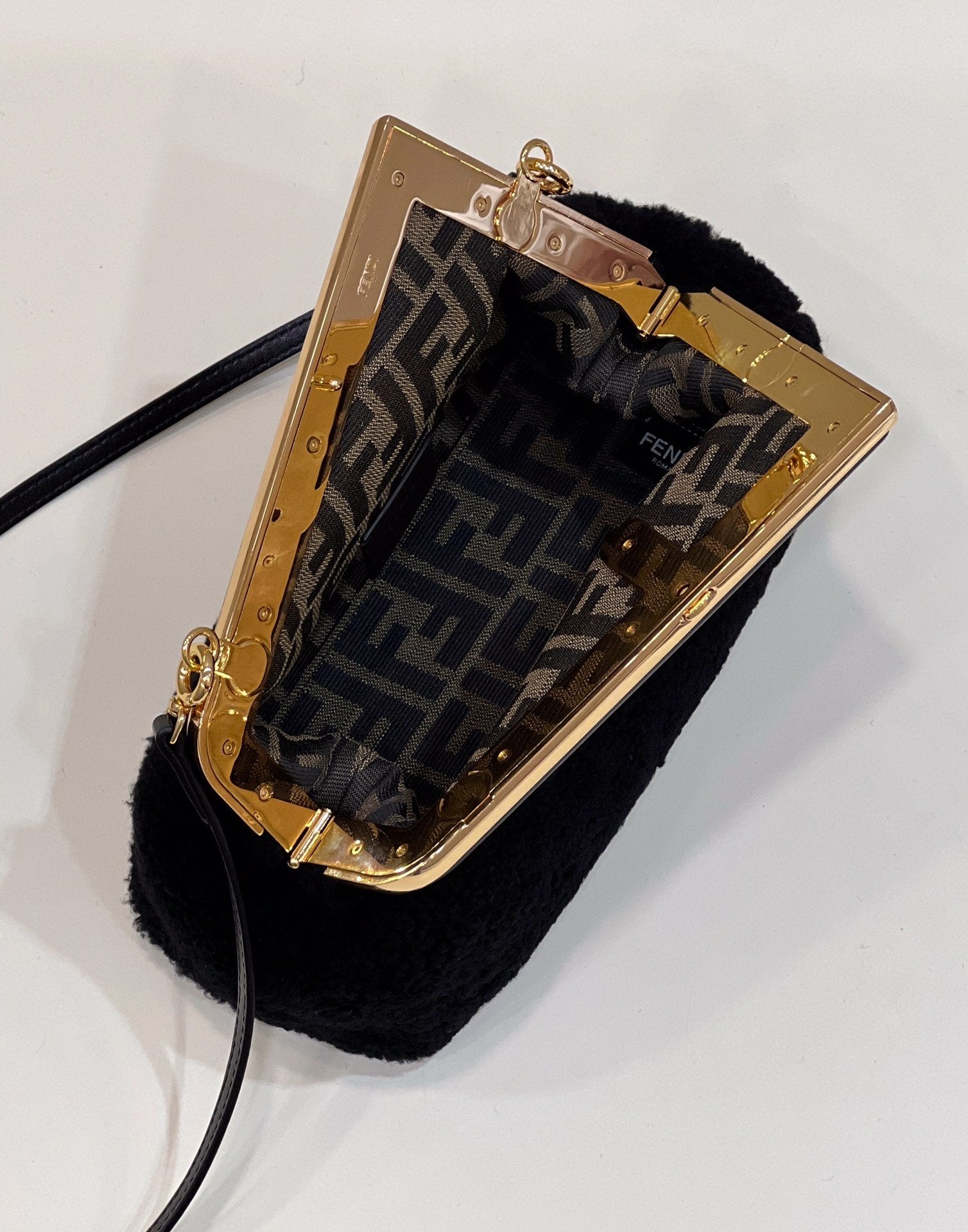 FI First Small Black Mink Bag For Woman 26cm/10in