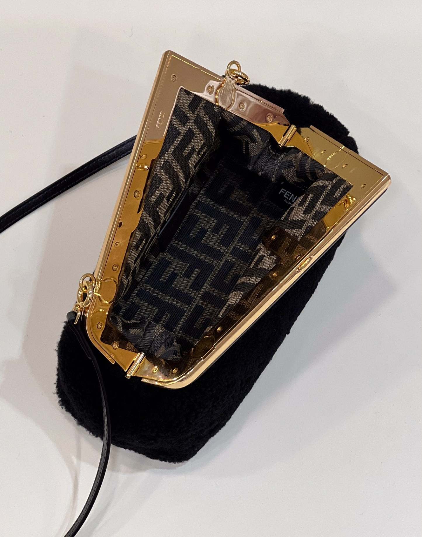 FI First Small Black Mink Bag For Woman 26cm/10in