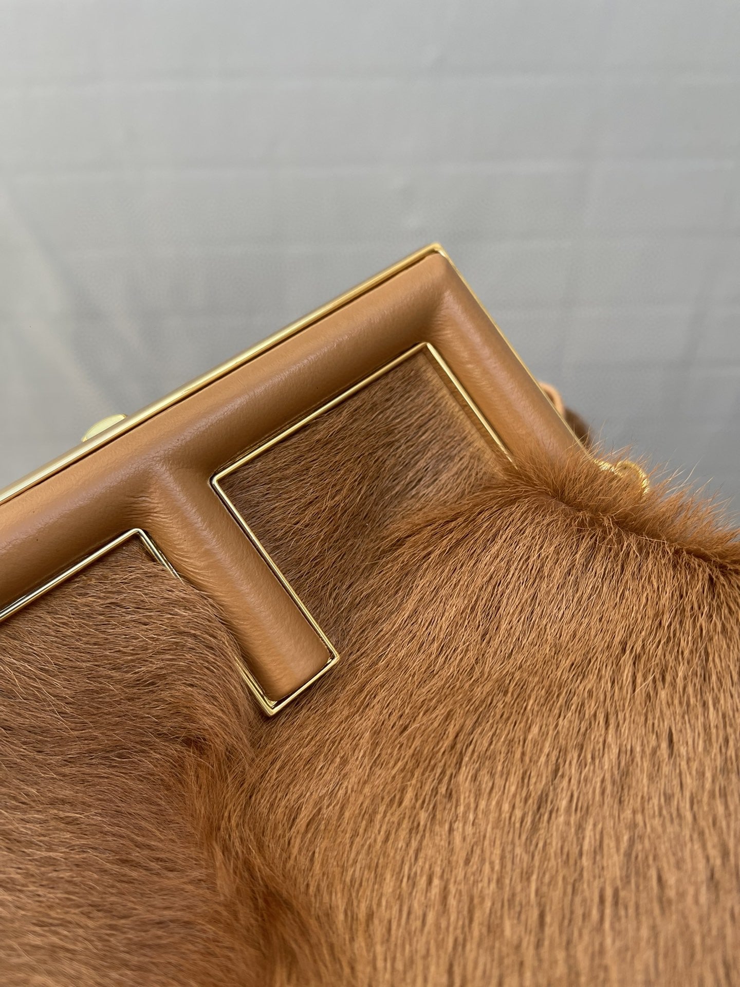 FI First Medium Brown Fox Fur Bag For Woman 32.5cm/13in