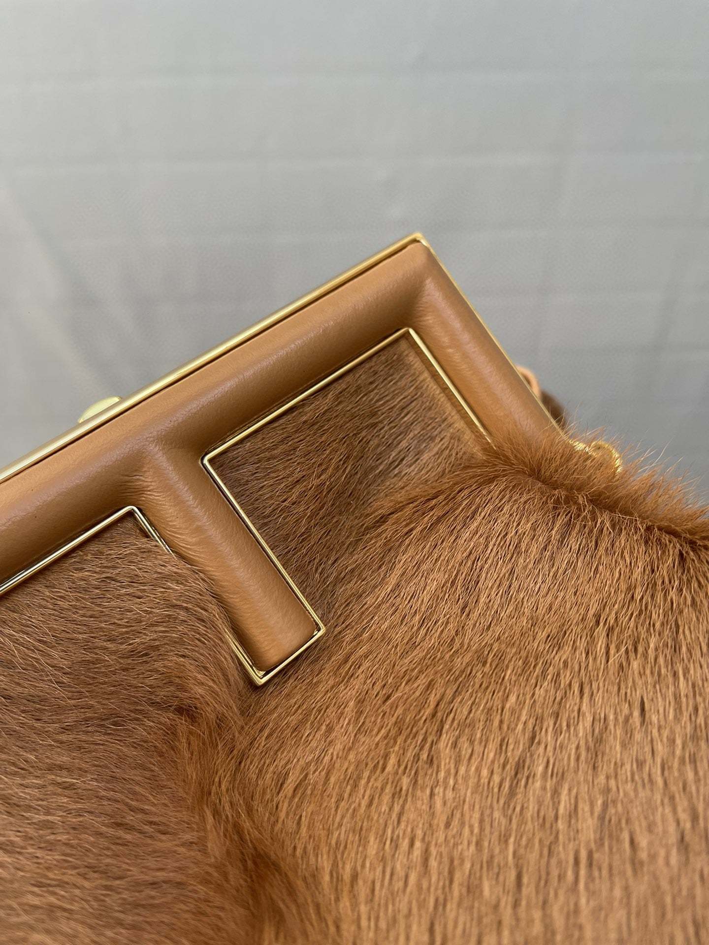 FI First Medium Brown Fox Fur Bag For Woman 32.5cm/13in