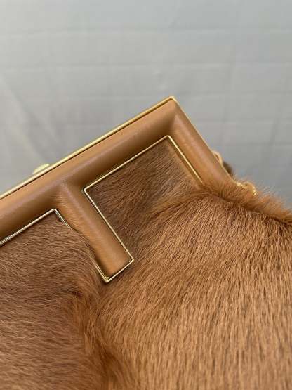 FI First Medium Brown Fox Fur Bag For Woman 32.5cm/13in