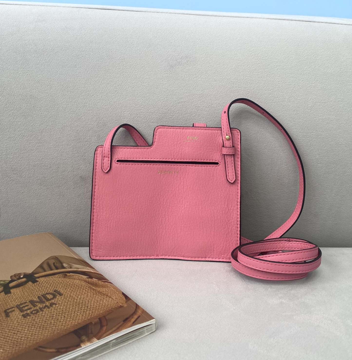 FI Bustine 2 Pockets Mini Pink Bag For Woman 16cm/6in