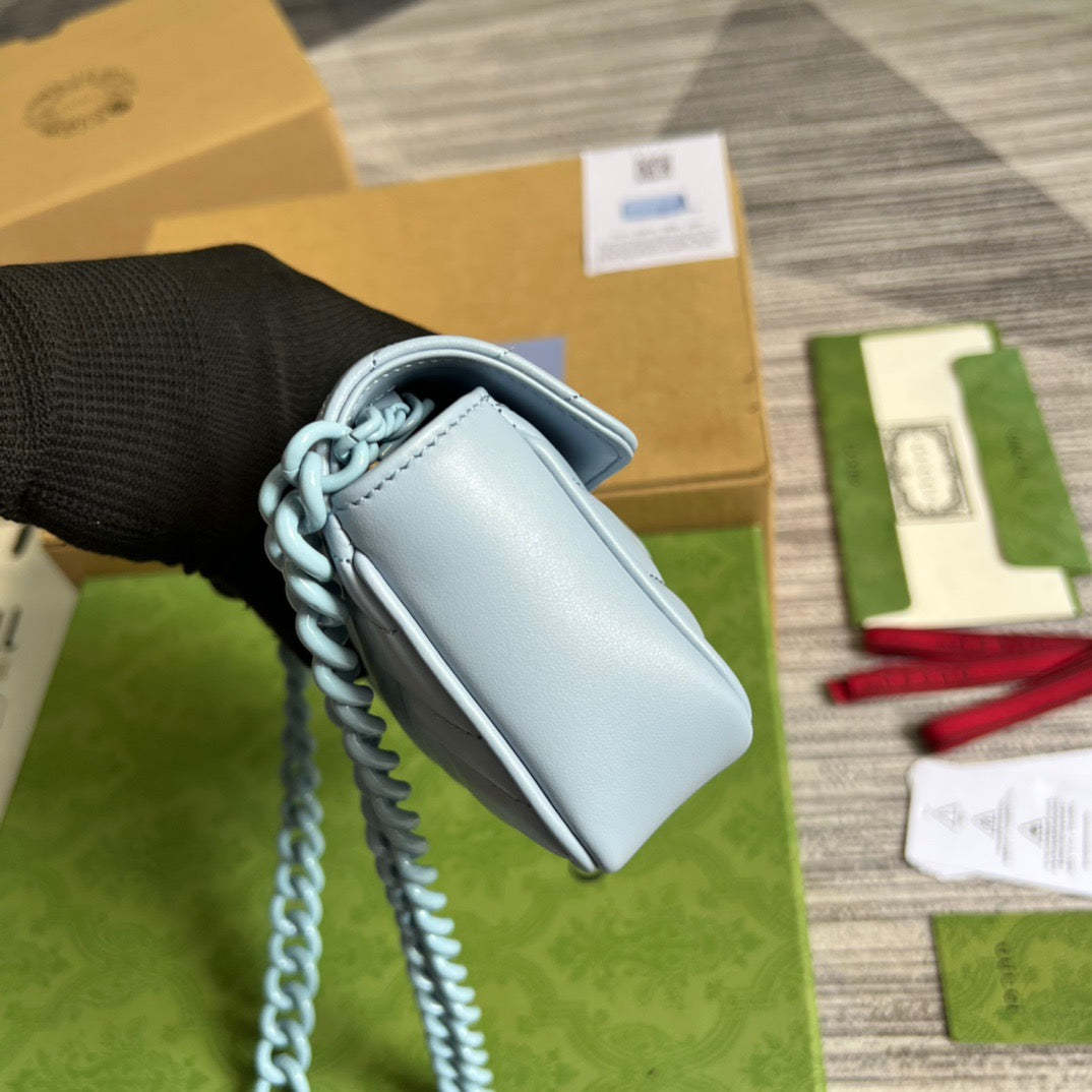 gg Marmont Super Mini Bag Blue For Women, Women’s Bags 6.2in/17cm gg