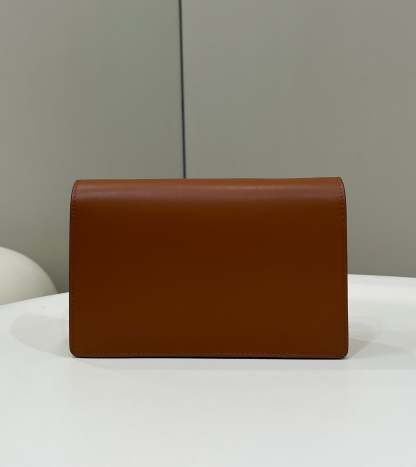 FI Wallet On Chain Mini Brown Bag For Woman 13.5cm/5.5in