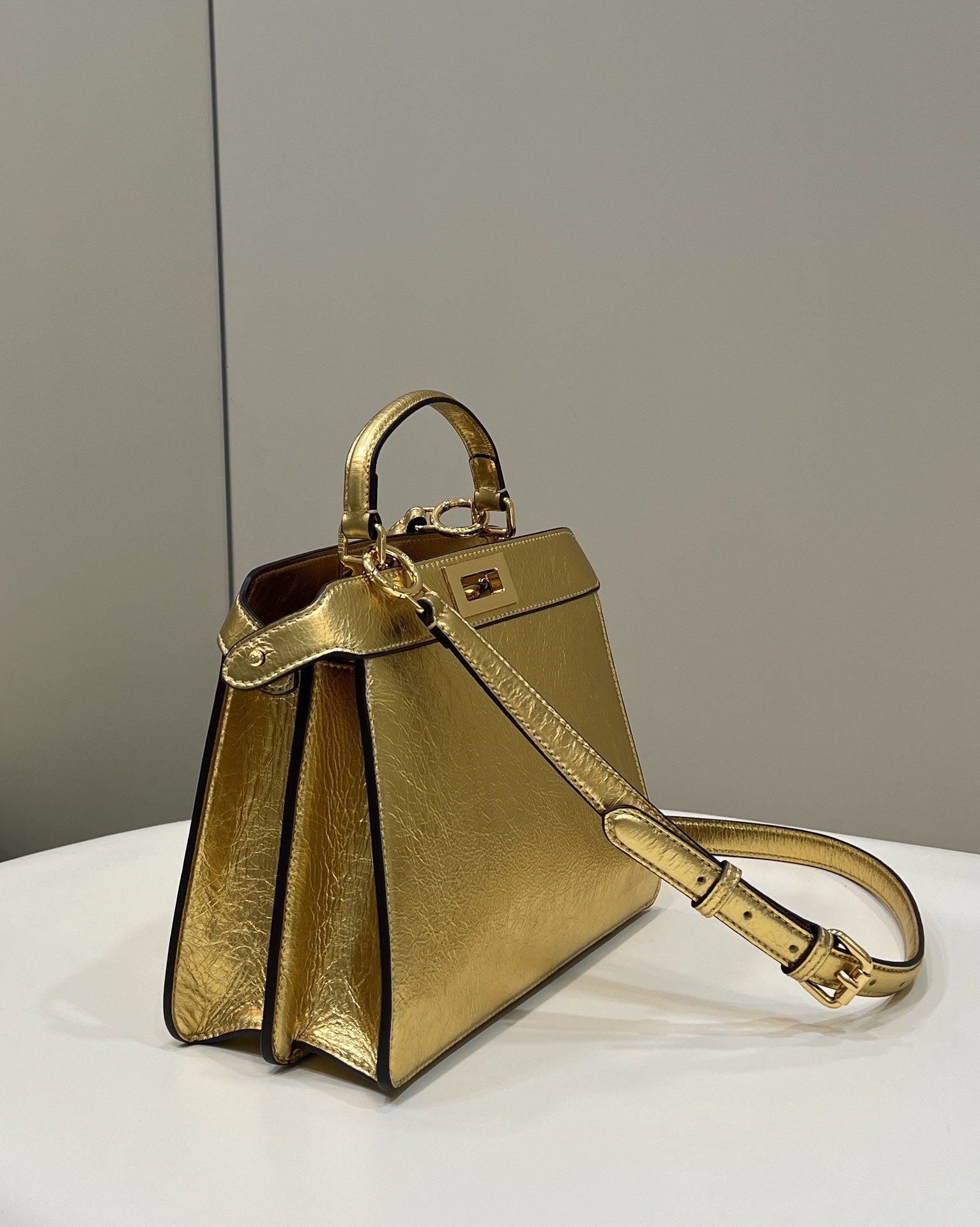 FI Peekaboo Small Gold Bag For Woman 27cm/11in