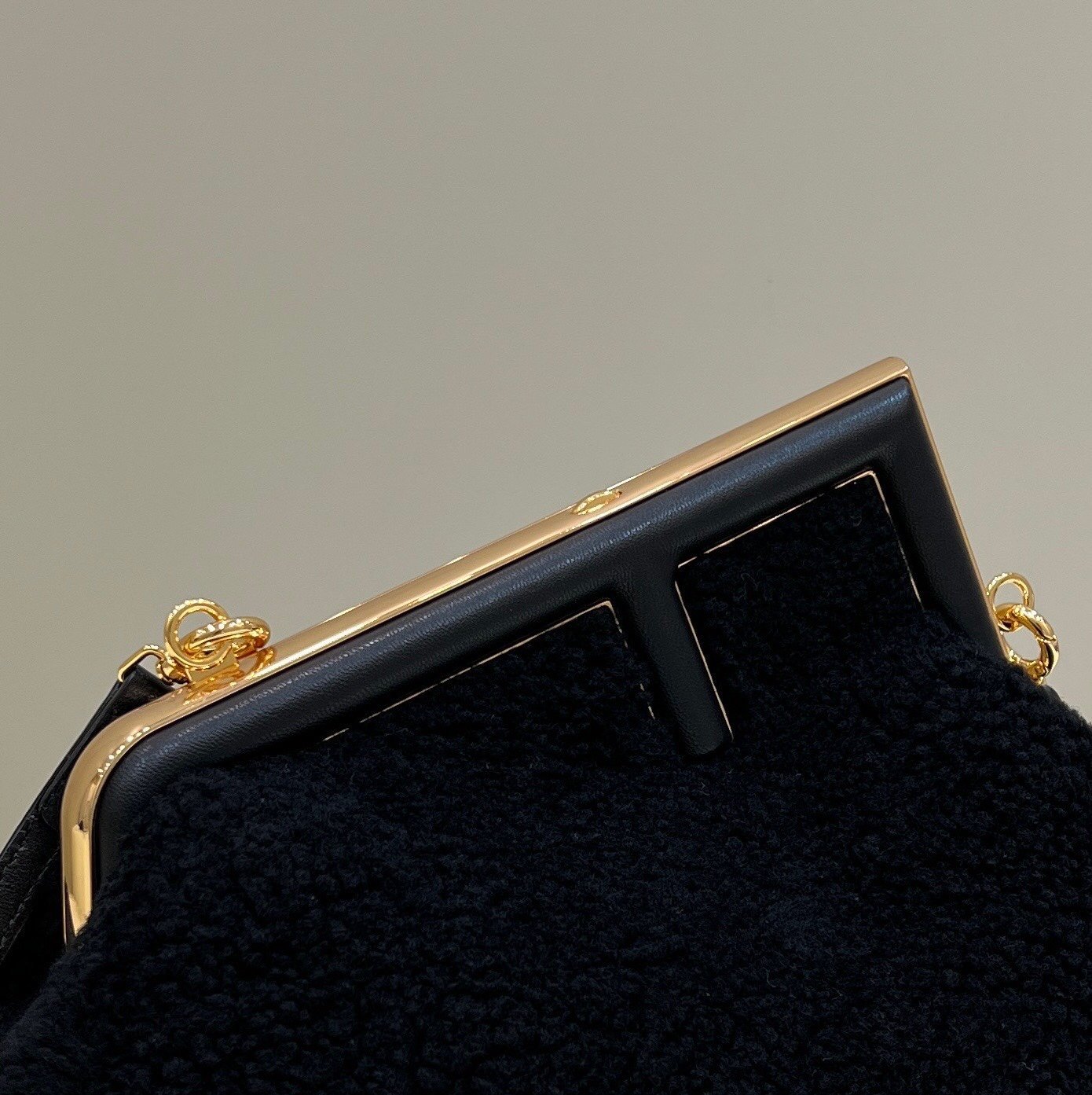 FI First Small Black Mink Bag For Woman 26cm/10in