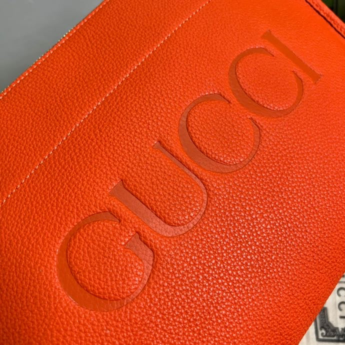 gg Clutch With gg Logo Orange For Men 12in/31cm  gg