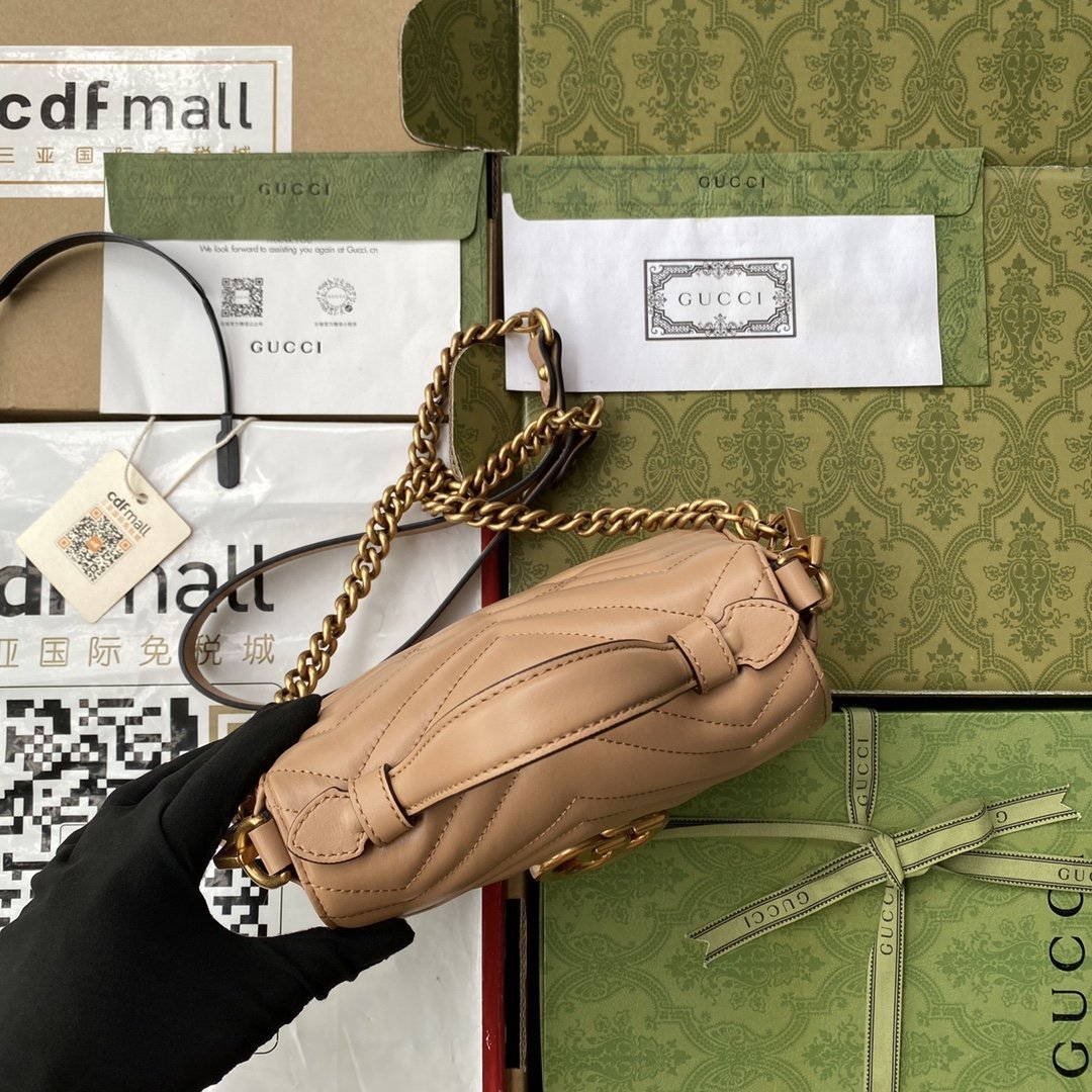 gg Marmont Mini Top Handle Bag Beige For Women, Women’s Bags 8.3in/21cm gg