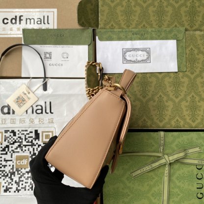 gg Marmont Mini Top Handle Bag Beige For Women, Women’s Bags 8.3in/21cm gg
