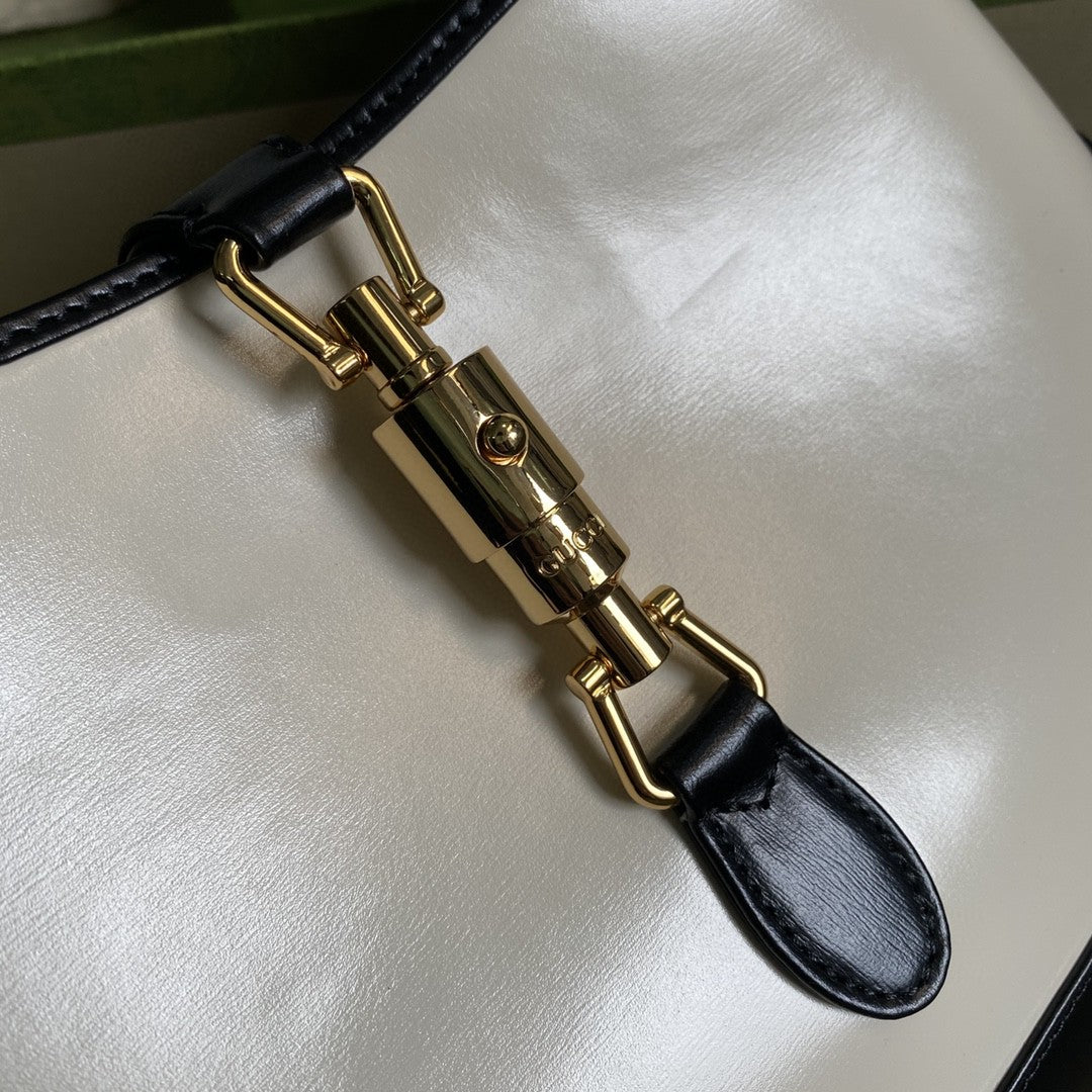 gg Jackie 1961 Small Shoulder Bag White With Black 11in/28cm 636706 10OBG 9099