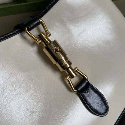 gg Jackie 1961 Small Shoulder Bag White With Black 11in/28cm 636706 10OBG 9099