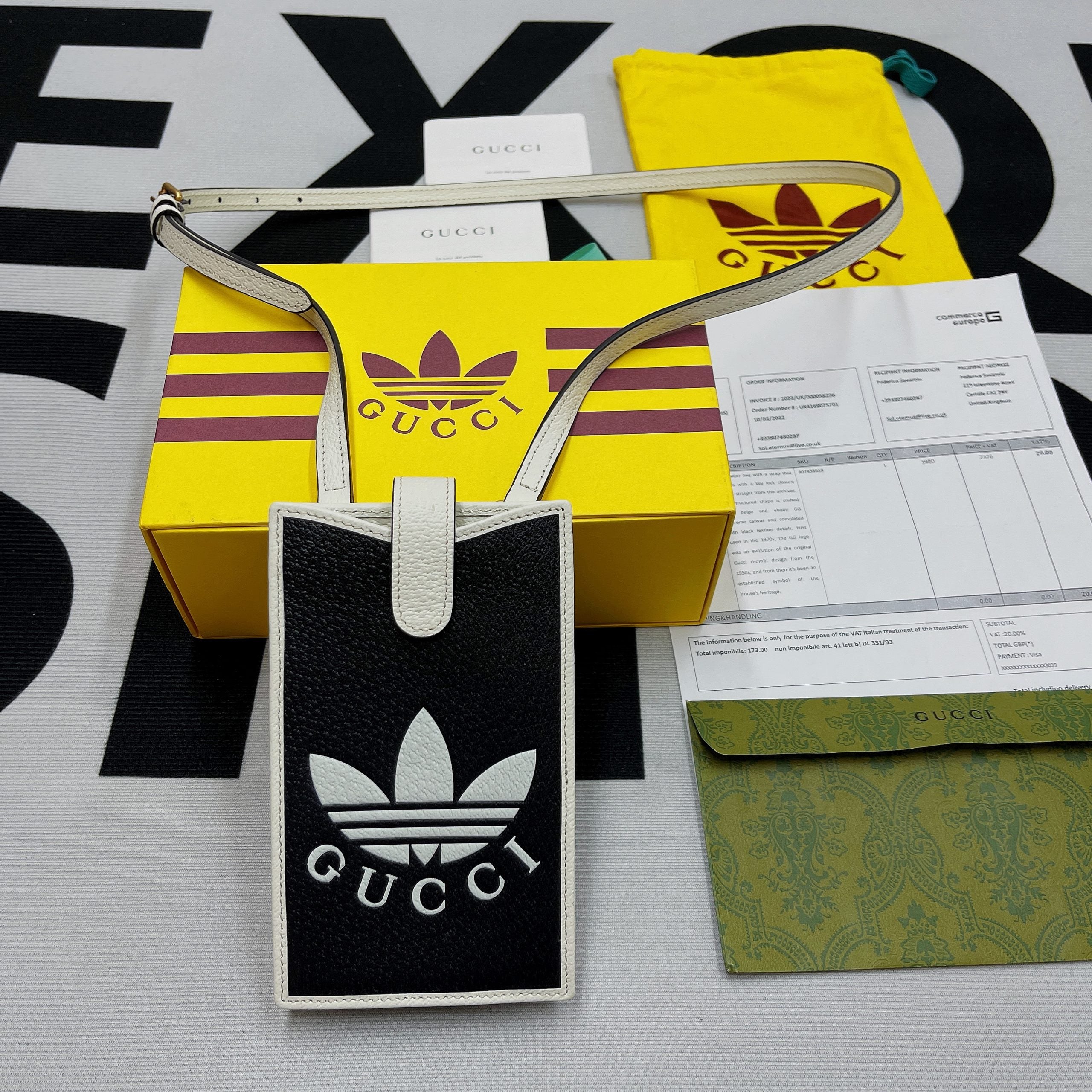 gg x Adidas Phone Case Black For Women, Women’s Bags 7.3in/18cm gg‎