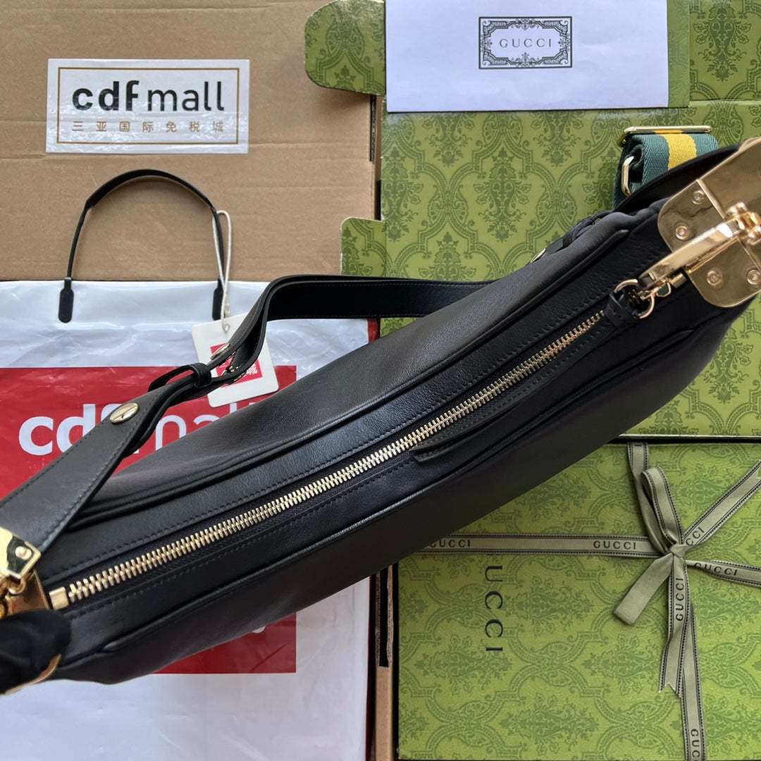 gg Atache Large Shoulder Bag Black For Women, Women’s Bags 13.8in/35cm gg‎ ‎702823 UXWBG 1037