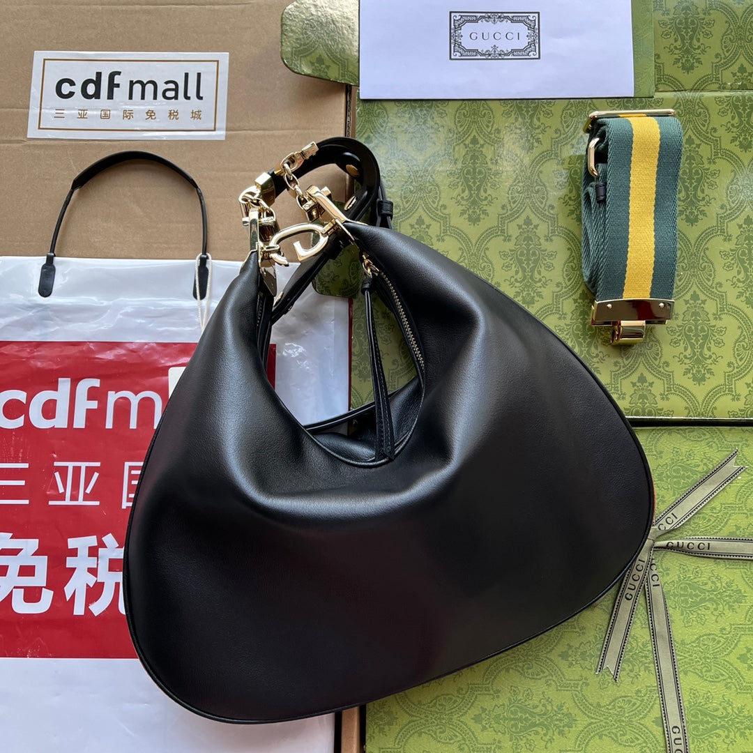 gg Atache Large Shoulder Bag Black For Women, Women’s Bags 13.8in/35cm gg‎ ‎702823 UXWBG 1037