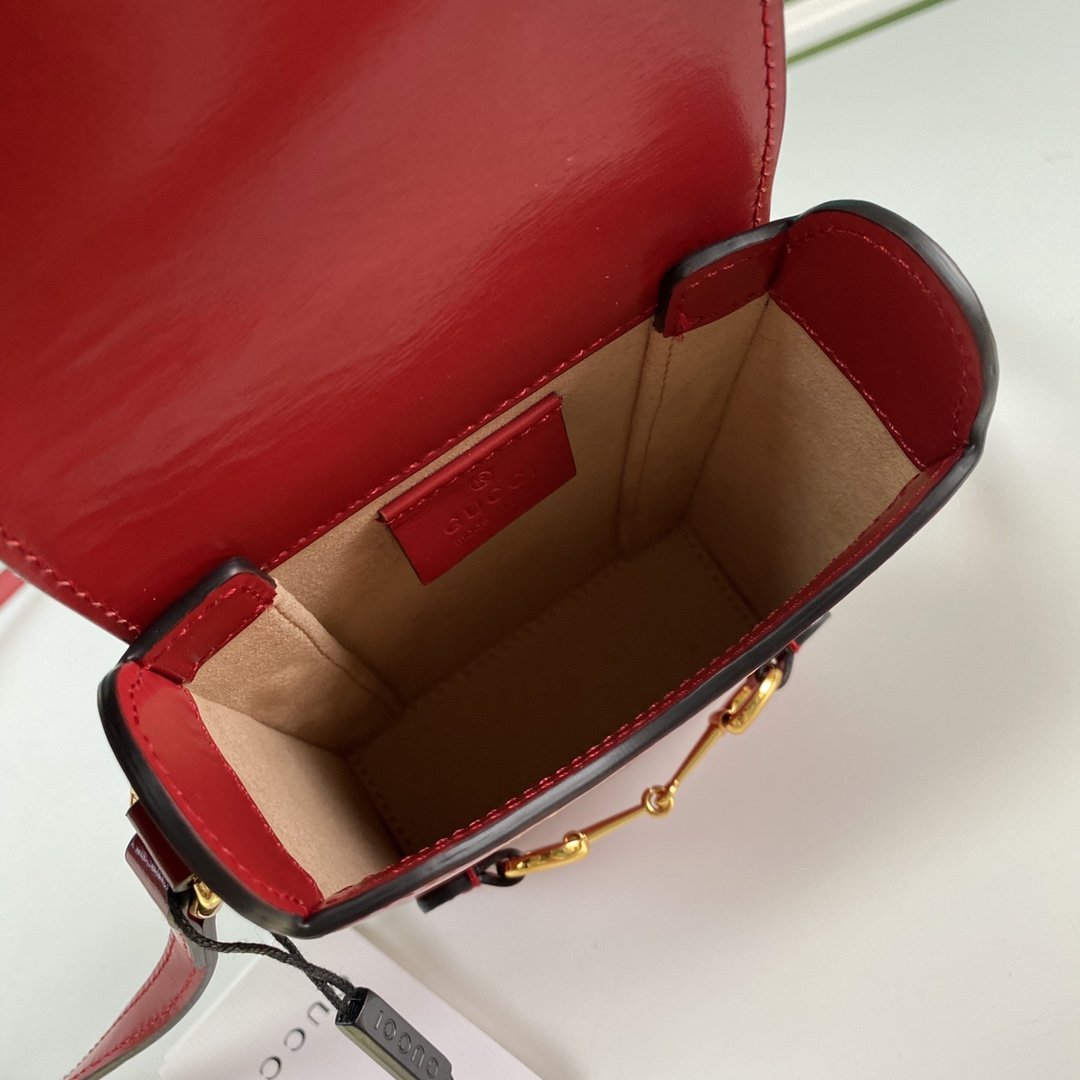 gg Horsebit 1955 Mini Bag Red For Women And Men 6.7in/17cm gg 625615