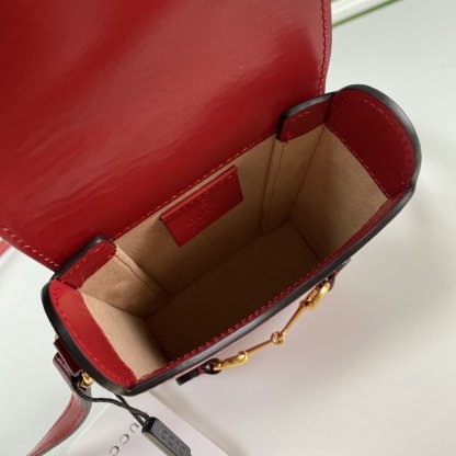 gg Horsebit 1955 Mini Bag Red For Women And Men 6.7in/17cm gg 625615