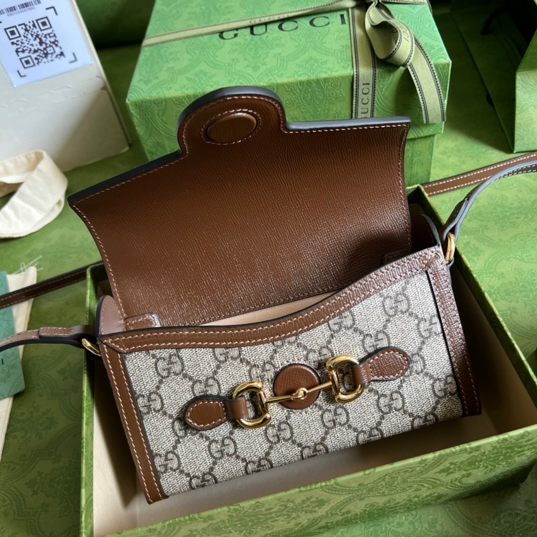 gg Horsebit 1955 Mini Bag Beige For Women, Women’s Bags 7.1in/18cm gg ‎‎‎699296 92TCG 8563