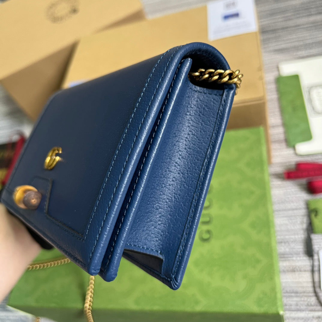 gg Diana Mini Bag With Bamboo Blue For Women, Women’s Bags 7.5in/19cm gg