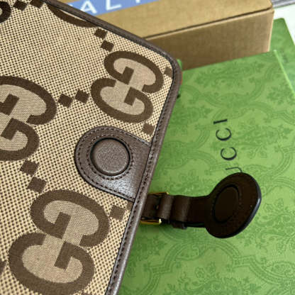 gg Ophidia Mini Jumbo gg Bag Camel And Ebony Jumbo gg Canvas  For Men 4.7in/12cm gg 