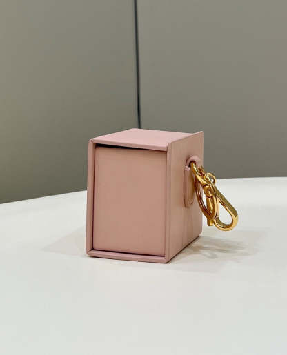 FI Logo Box Keychain Pink Charm Bag For Woman 8cm/3in