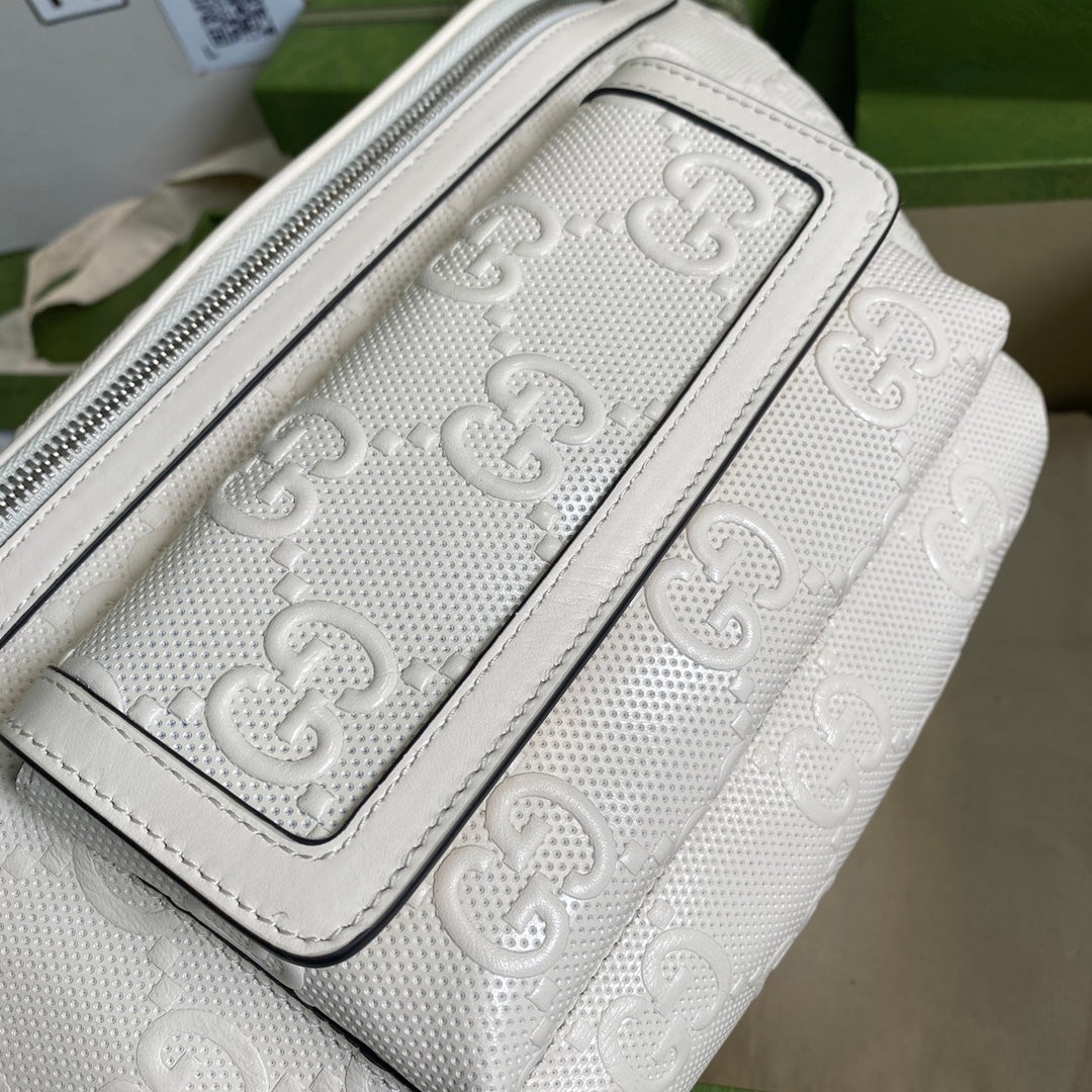 gg Embossed Belt Bag White gg Embossed For Men  11in/28cm gg