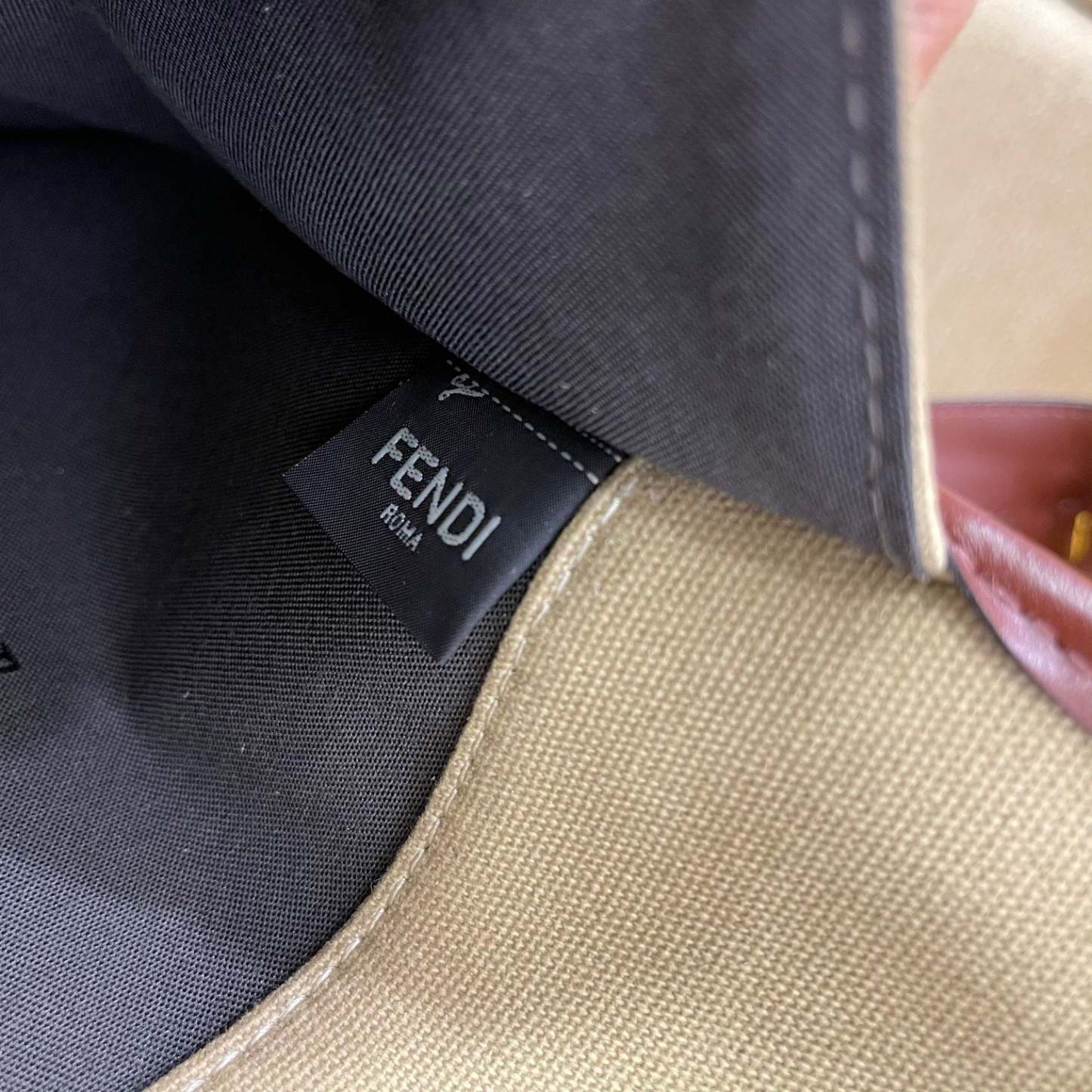 FI Peekaboo X-tote Bag Beige Canvas For Women, Women’s Handbags, Shoulder Bags 16.1in/41cm FF 8BH374