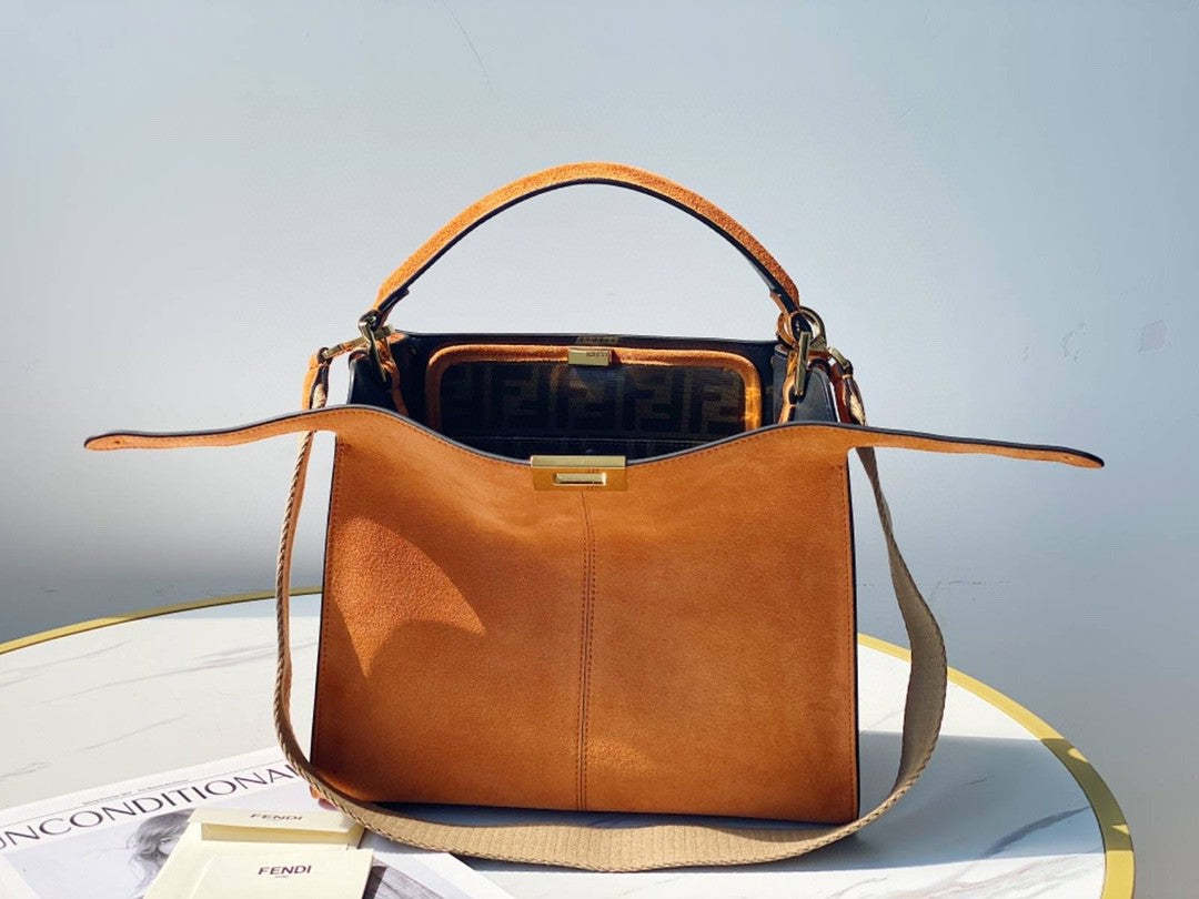 FI Peekaboo X-Lite Tote Medium Brown Bag For Woman 30cm/12in