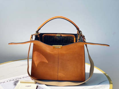 FI Peekaboo X-Lite Tote Medium Brown Bag For Woman 30cm/12in