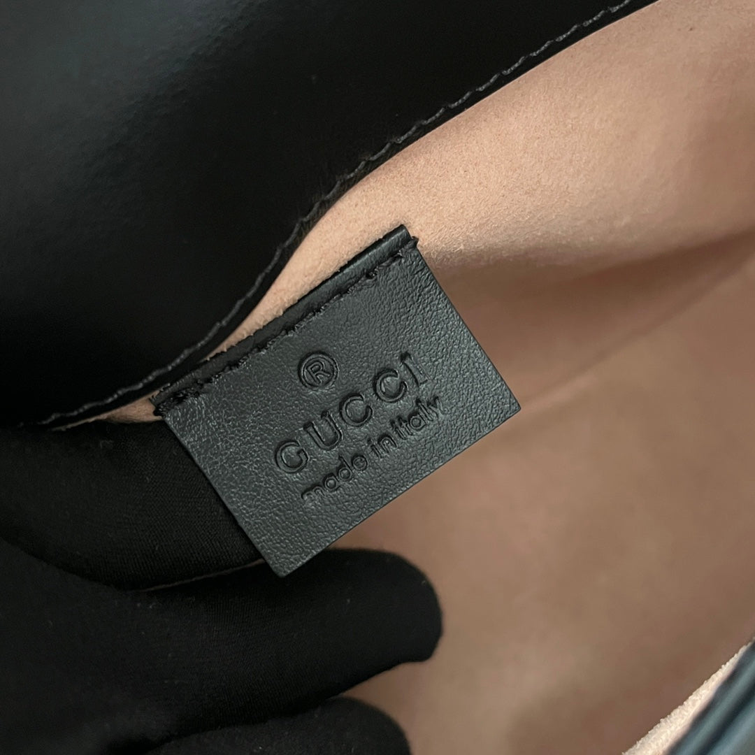 gg Marmont Mini Top Handle Bag Black For Women, Women’s Bags 8.3in/21cm gg ‎547260 DTDIT 1000